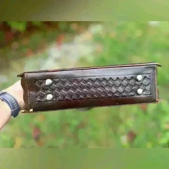 Vintage leather bag. Montabur. Hand made in Mexic. tooled leather. Matador. 3D - Picture 10 of 13